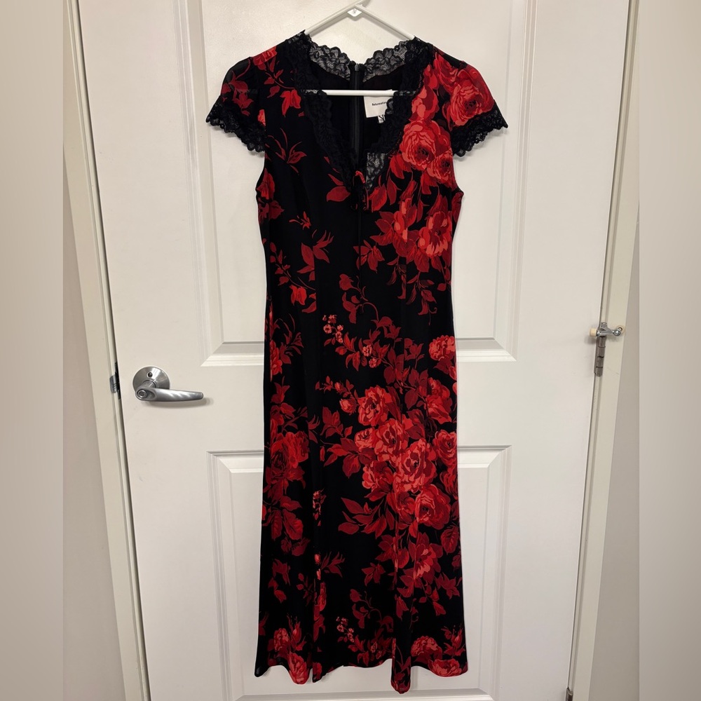 Reformation Tiffie Floral Print Midi Dress